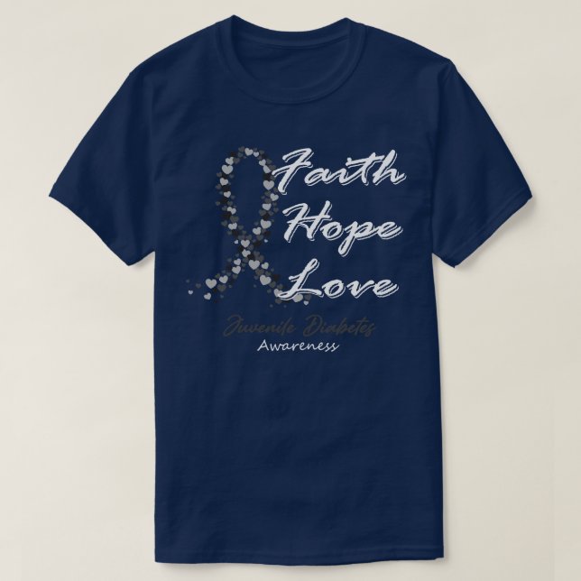 Jugendliche Diabetes Bewusstsein Glaube Hoffnung L T-Shirt (Design vorne)