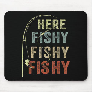 Jugendliche Hier-fischig Fischer-Shirt Jungen Klei Mousepad