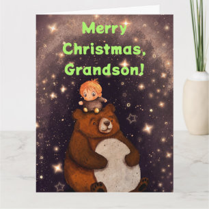 JUGENDLICHE IN BEAR GRANDSON CHRISTMAS CARD KARTE