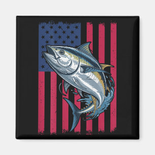 Jugendliche Jungen Tiefseeangeln Amerikanische Fla Magnet