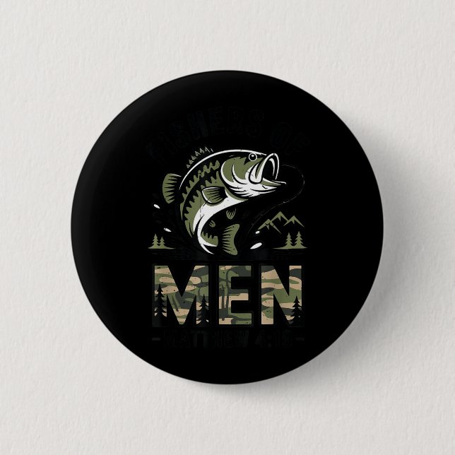 Jugendlicher Fischer von Menschen Christliches Ang Button (Vorderseite)