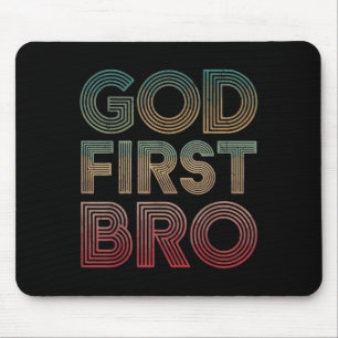Jugendlicher Junge Gott zuerst Bro Lustiger Christ Mousepad