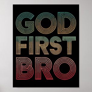 Jugendlicher Junge Gott zuerst Bro Lustiger Christ Poster