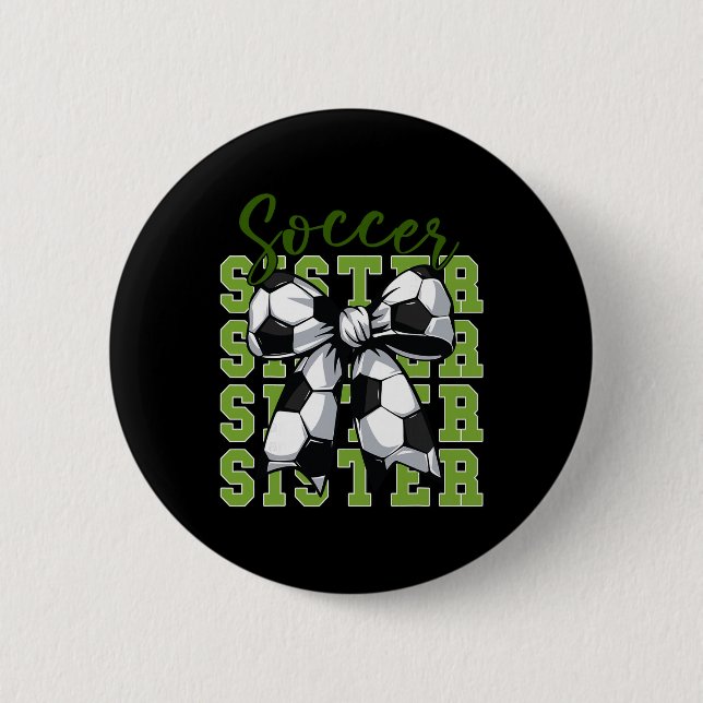 Jugendliches Mädchen Fußball Schwester Kokette Sch Button (Vorderseite)