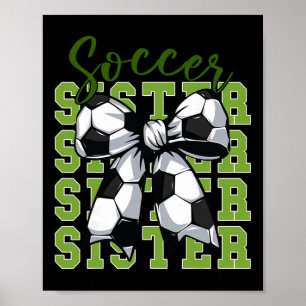 Jugendliches Mädchen Fußball Schwester Kokette Sch Poster