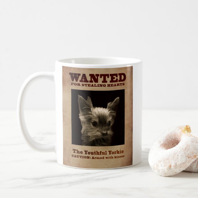 Jugendliches Yorkie_ Kaffeetasse (Mit Donut)