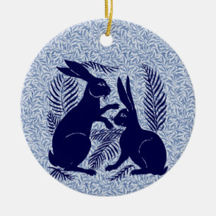 Jugendparadies Rabbits De Morgan und Morris Keramik Ornament