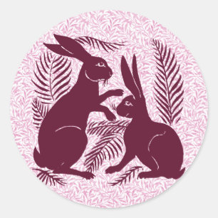 Jugendparadies Rabbits De Morgan und Morris Runder Aufkleber