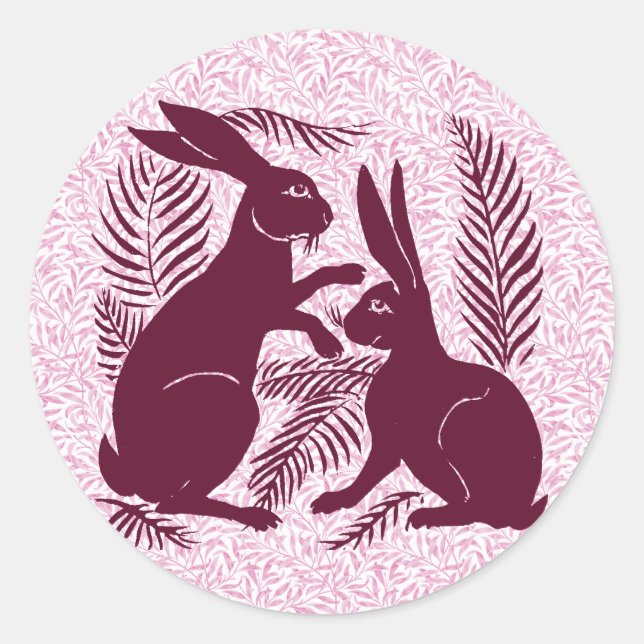 Jugendparadies Rabbits De Morgan und Morris Runder Aufkleber (Vorderseite)