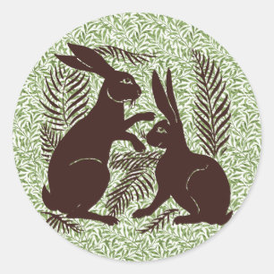 Jugendparadies Rabbits De Morgan und Morris Runder Aufkleber