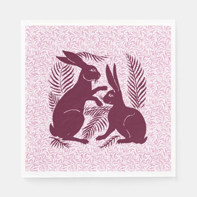 Jugendparadies Rabbits De Morgan und Morris Serviette (Vorderseite)