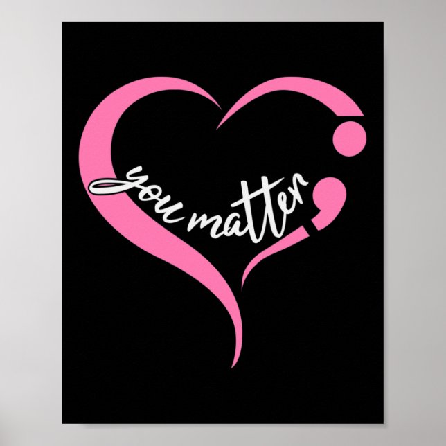 Jugendproblem Semicolon Psychische Gesundheit und  Poster (Vorne)