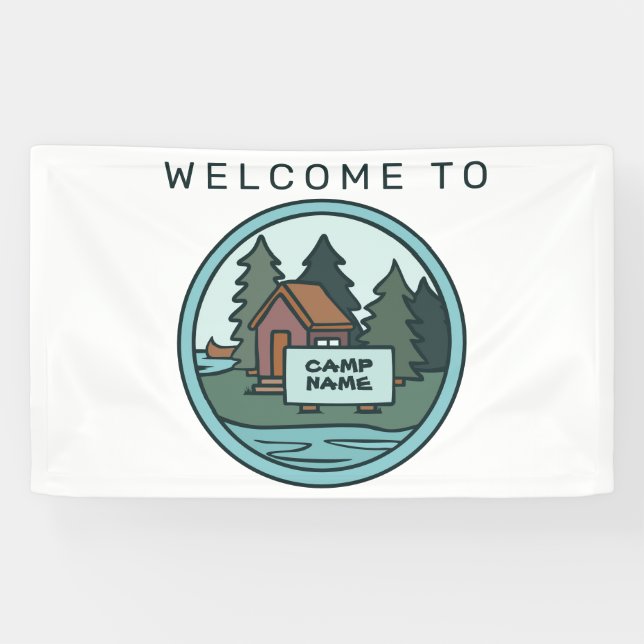 Jugendsommerlager Inselkabine mit Sonderzeichen Banner (Horizontal)