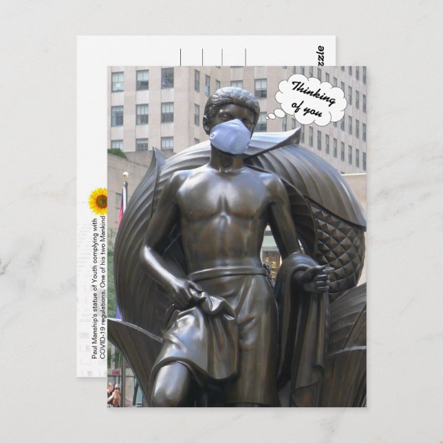 Jugendstatue, Denken an dich - V Postkarte (Vorne/Hinten)