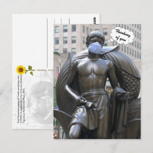 Jugendstatue, In Gedanken bei Dir - V Postkarte