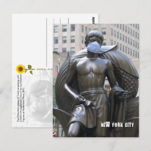Jugendstatue mit Gesichtsmaske - NYC V Postkarte