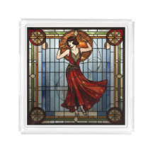 Jugendstil-Acrylglas-Serviertablett