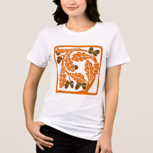 Jugendstil-Akkorde und Blätter aus Eiche Tri-Blend Shirt