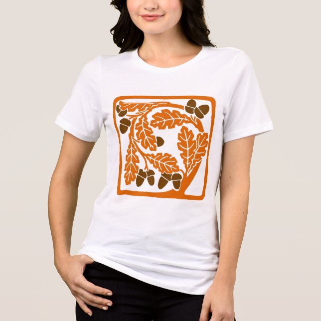 Jugendstil-Akkorde und Blätter aus Eiche Tri-Blend Shirt (Vorderseite)