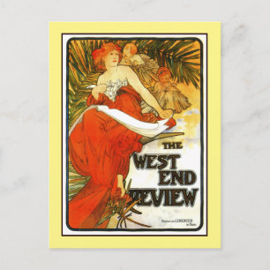 Jugendstil Alfons Mucha, britische Zeitschriftenwe Postkarte