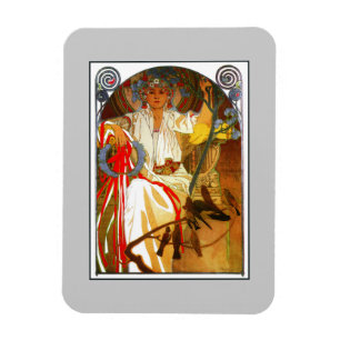 Jugendstil Alfons Mucha Frühlingsfest Magnet