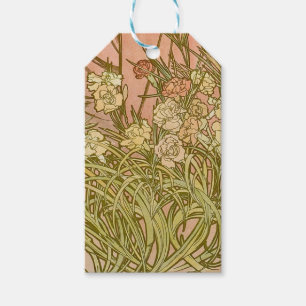 Jugendstil Alfonse Mucha Blüten Nelken Blumen Geschenkanhänger