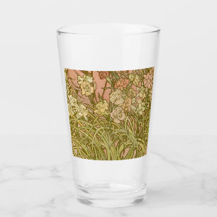 Jugendstil Alfonse Mucha Blüten-Nelken-Blumen Glas