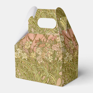 Jugendstil Alfonse Mucha Blütensträusse Nelken Blu Geschenkschachtel