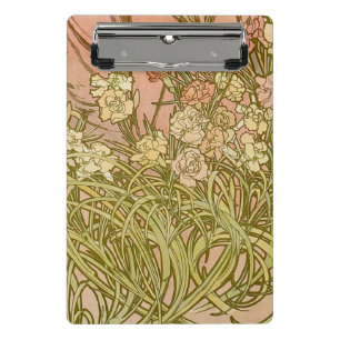 Jugendstil Alfonse Mucha Blütensträuße Nelken Blum Mini Klemmbrett