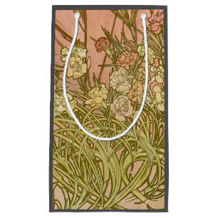 Jugendstil Alfonse Mucha Blütensträuße Nelkenblume Kleine Geschenktüte