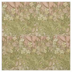 Jugendstil Alfonse Mucha Florale Nelkenblumen Stoff