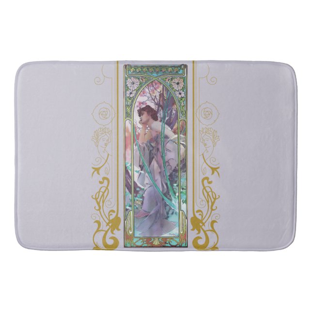 Jugendstil Alphonse Mucha Abend Besichtigung Badematte (Vorderseite)