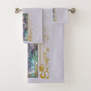 Jugendstil Alphonse Mucha Abend Besichtigung Badhandtuch Set