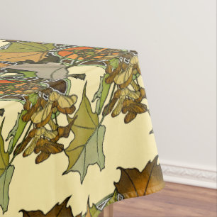 Jugendstil Alphonse Mucha Blätter Muster Tischdecke