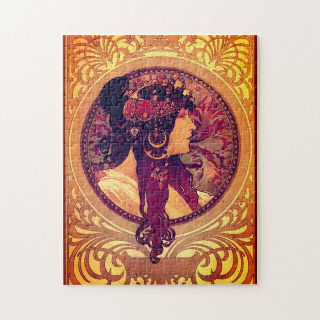 Jugendstil Alphonse Mucha Donna Ristorante La Lanc (Vertikal)