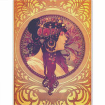 Jugendstil Alphonse Mucha Donna Ristorante La Lanc