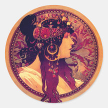 Jugendstil Alphonse Mucha Donna Ristorante La Lanc