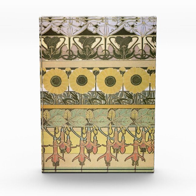 Jugendstil-Alphonse mucha fuschia Fotoblock (Vorderseite)