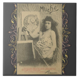 Jugendstil Alphonse Mucha Kunstmodell Fliese