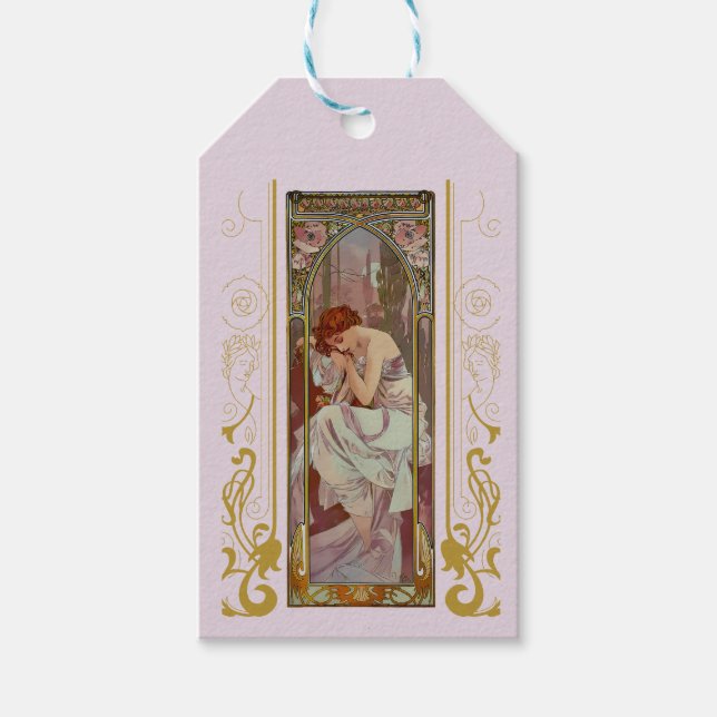Jugendstil Alphonse Mucha Night's Erholung Geschenkanhänger (Vorderseite)