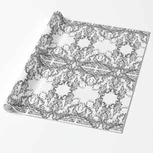 Jugendstil Alphonse Mucha Salon Schwarz-weiß Geschenkpapier