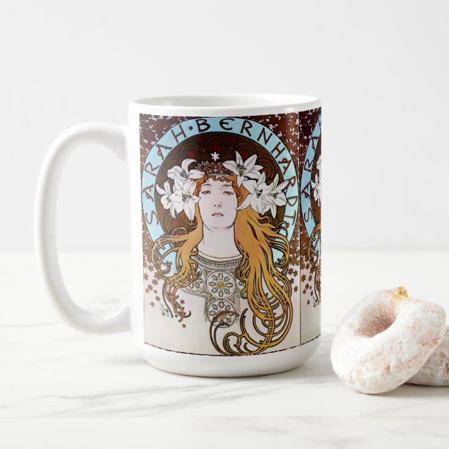 Jugendstil - Alphonse Mucha - Sarah Bernhardt Kaffeetasse (Mit Donut)