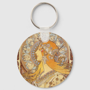 Jugendstil Alphonse Mucha Tierkreis Schlüsselanhän Schlüsselanhänger