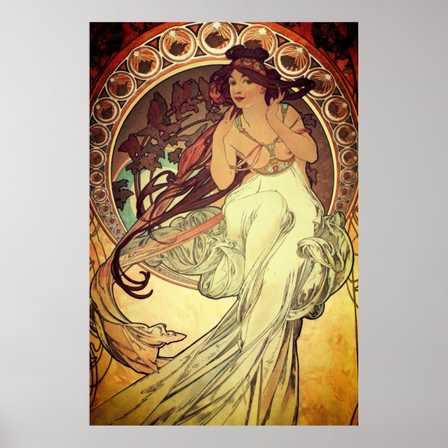 Jugendstil Alphonse Mucha Vintage Jugendstil Poster (Vorne)