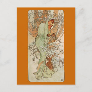 Jugendstil - Alphonse Mucha - Winter Postkarte