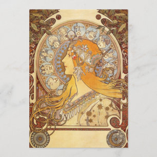 Jugendstil Alphonse Mucha Zodiac Einladungen