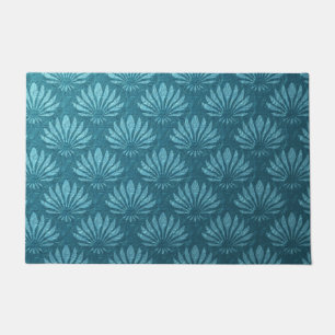 Jugendstil, Aquamarin, metallisch, kunstvoll, Deko Fußmatte
