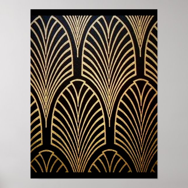 Jugendstil, Art Deko, Fanmuster, Bronze, Gold, bl Poster (Vorne)