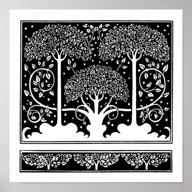 Jugendstil-Baum Bartmuster Beardsley Poster (Vorne)