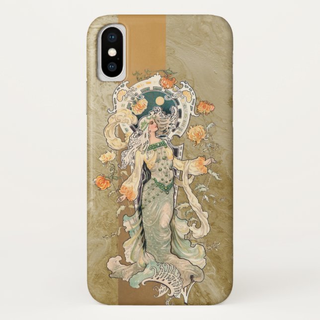 Jugendstil-Beauty mit Chrystanthemen Case-Mate iPhone Hülle (Rückseite)